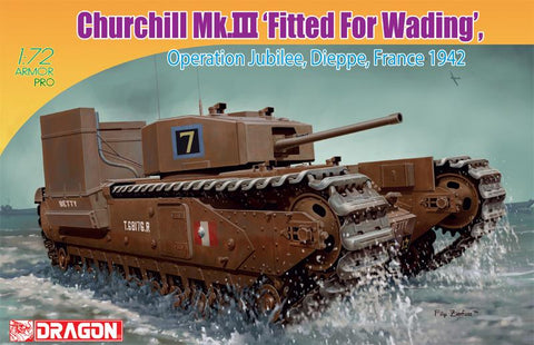 Dragon Military 1/72 Churchill Mk.III “Fitted For Wading” Operation Jubilee, Dieppe France 1942 Kit