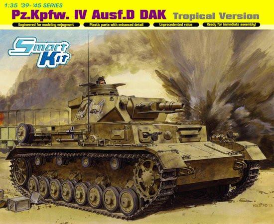 Dragon Military 1/35 PzKpfw IV Ausf D DAK Tank Tropical Version Smart Kit
