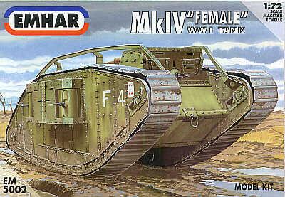 Emhar Military 1/72 WWI Female Mk IV Tank Kit