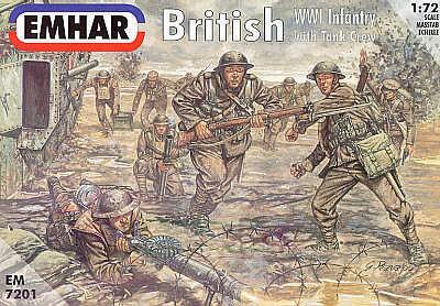 Emhar Military 1/72 WWI British Infantry w/Tank Crew (52) Kit