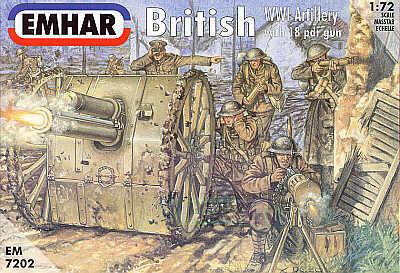 Emhar Military 1/72 WWI British Artillery (24) w/2 18-Pdr Guns Kit
