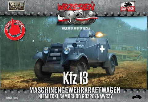 First To Fight 1/72 Kfz13 German Recon Armored Car w/Machine Gun Kit