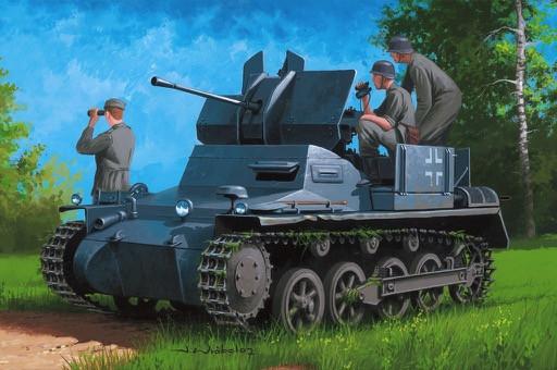 Hobby Boss 1/35 German Flakpanzer IA w/Ammo Trailer Kit