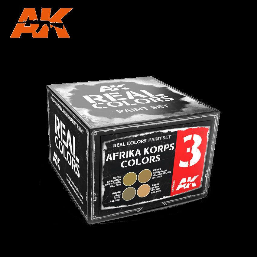 AK Interactive 	Real Colors: Afrika Korps Acrylic Lacquer Paint Set (4) 10ml Bottles