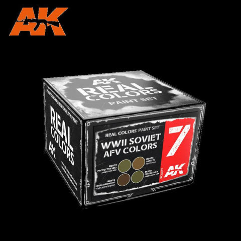 AK Interactive Real Colors: WWII Soviet AFV Acrylic Lacquer Paint Set (4) 10ml Bottles