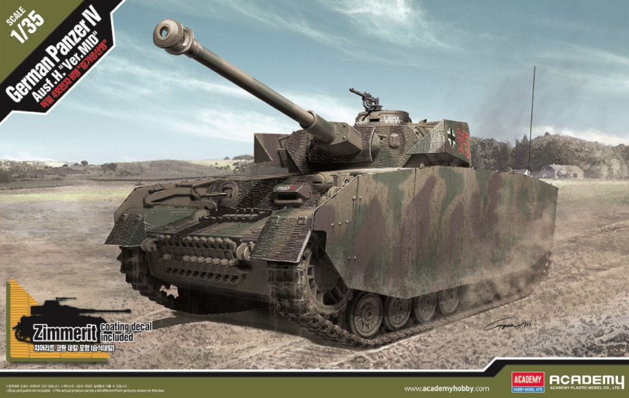 Academy 1/35 WWII German Panzer IV Ausf H Version Medium Tank (New Tool) Kit