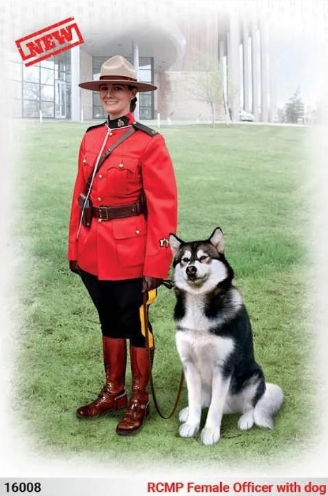 ICM 1/16 Royal Canadian Mounted Police Female Officer w/Dog (New Tool) Kit