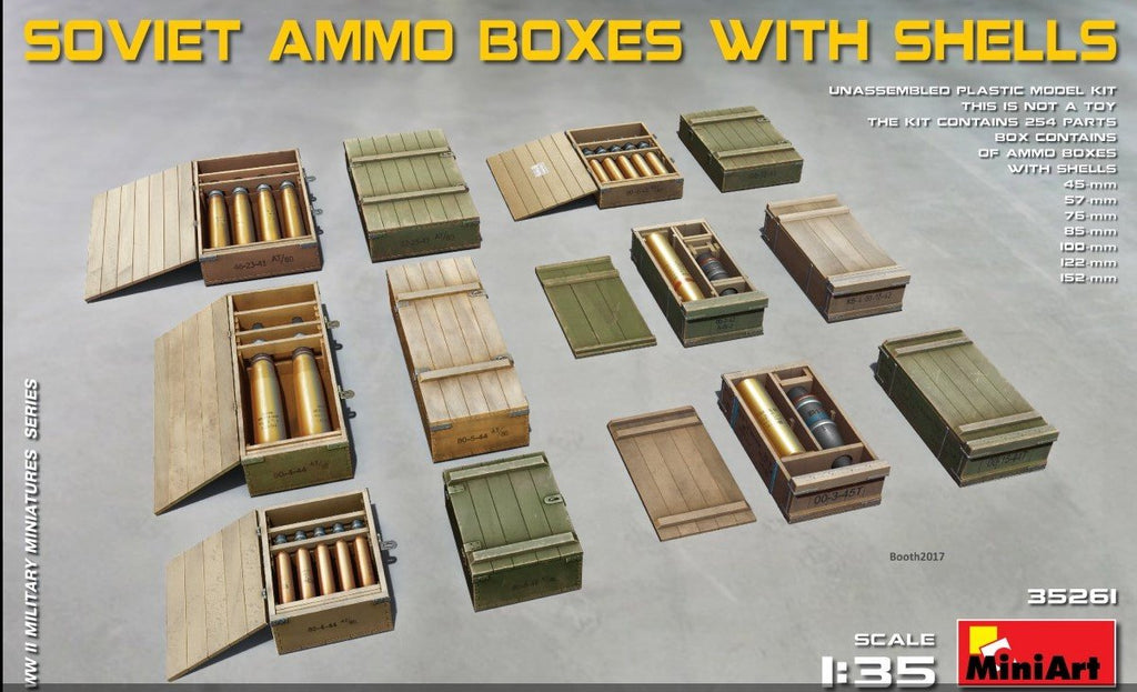 MiniArt Military Models 1/35 Soviet Ammo Boxes w/Shells Kit