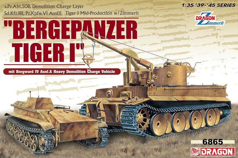 Dragon Military 1/35 Bergepanzer Tiger I, s.Pz.Abt.508 Demolition Charge Layer mit Borgward IV Ausf.A Heavy Demolition Charge Vehicle Kit