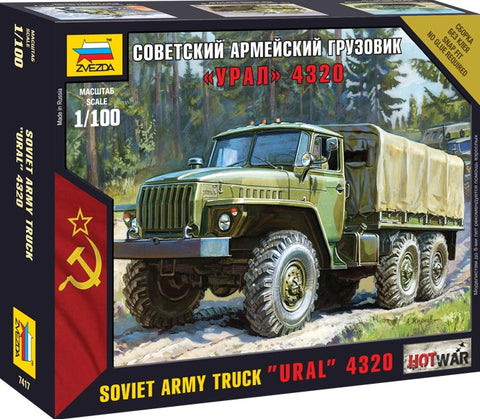 Zvezda 1/100 Soviet Ural 4320 Army Truck Snap Kit