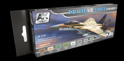 AK Interactive Air Series: Israeli Air Force Acrylic Paint Set (8 Colors) 17ml Bottles