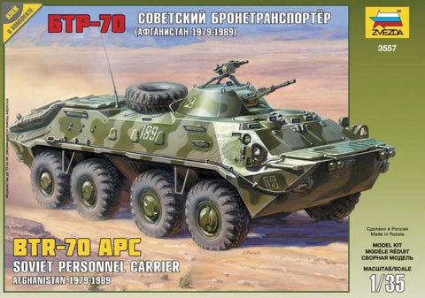 Zvezda 1/35 Soviet BTR70 Armed Personnel Carrier Afghanistan 1979-89 (Re-Release) Kit