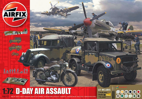 Airfix Military 1/72 D-Day Air Assault Gift Set w/Paint & Glue (Re-Issue) Kit