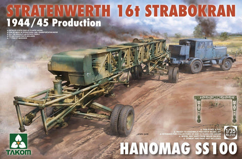 Takom 1/35 Stratenwerth 16t Strabokran Heavy Crane 1944/45 Production & Hanomag SS100 Transporter Kit