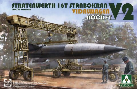 Takom 1/35 Stratenwerth 16t Strabokran Heavy Crane 1944/45 Production & V2 Vidalwagon Rocket Kit