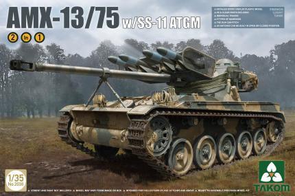 Takom 1/35 French Light Tank AMX-13/75 with SS-11 ATGM (2 in 1) Kit