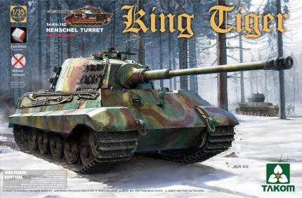 Takom 1/35 WWII German King Tiger SdKfz 182 Henschel Turret Heavy Tank w/Full Interior Kit