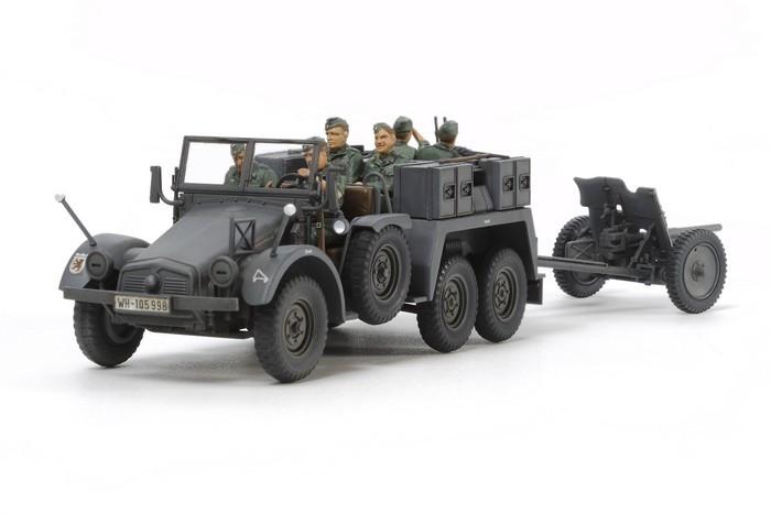 Tamiya 1/48 German 6x4 Kfz69 Towing Truck w/3.7cm Pak Gun Kit