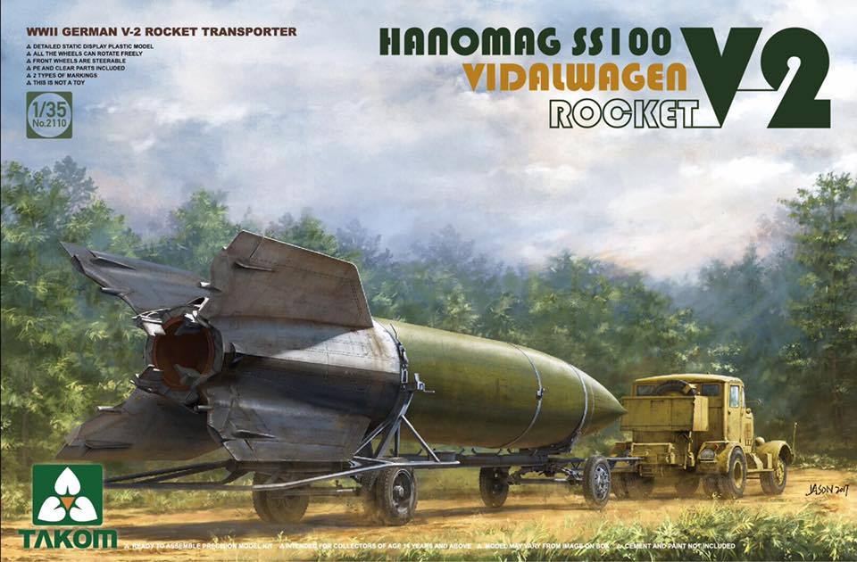 Takom 1/35 WWII German V2 Vidalwagen Hanomag SS100 Rocket Transporter Kit