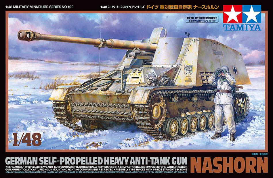 Tamiya Military 1/48 German Nashorn Self-Propelled Heavy Anti-Tank Destroyer w/8.8cm Pak 43/1 Gun Kit