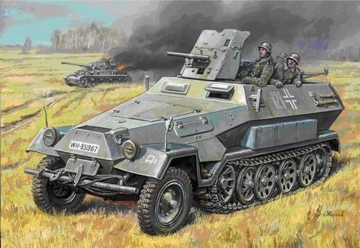 Zvezda Military 1/35 German SdKfz 251/10 Ausf B Personnel Carrier w/37mm Gun Kit