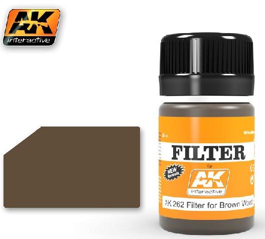AK Interactive Filter for Brown Wood Enamel Paint 35ml Bottle