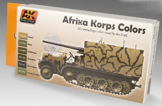 AK Interactive Afrika Korps Camouflage Acrylic Paint Set (6 Colors) 17ml Bottles