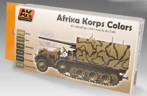 AK Interactive Afrika Korps Camouflage Acrylic Paint Set (6 Colors) 17ml Bottles