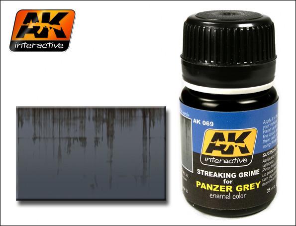 AK Interactive Panzer Grey Streaking Grime Enamel Paint 35ml Bottle