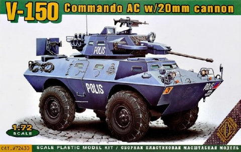 Ace 	1/72 V150 Commando AC Armored Personnel Carrier w/20mm Gun Kit