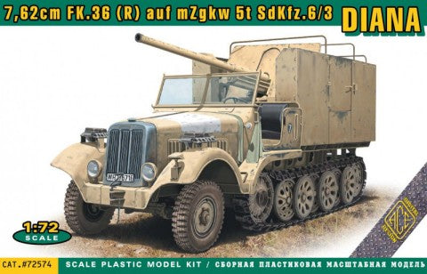 Ace 1/72 SdKfz 6/3 Diana Halftrack w/7,62cm Flak 36(R) on Chassis mZgkw 5t Kit