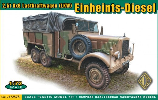Ace 1/72 German Einheits Diesel 2.5-Ton 6x6 Cargo Truck Kit