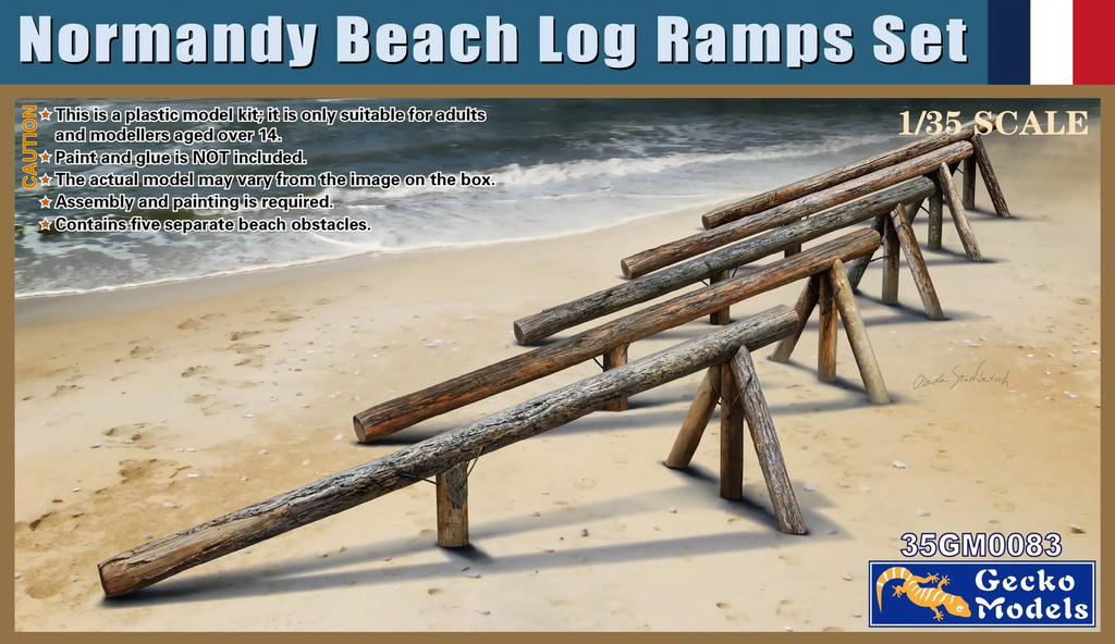Gecko 1/35 Normandy Beach Log Ramps Set (5) Kit