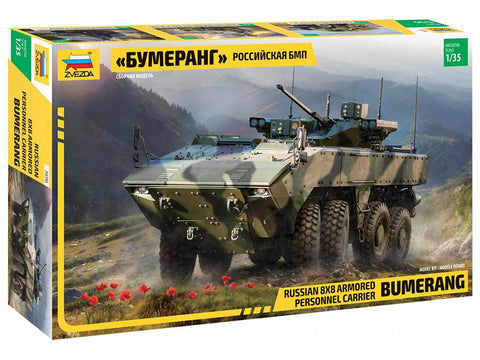 Zvezda Military 1/35 Bumerang Russian 8x8 Armored Personnel Carrier Kit