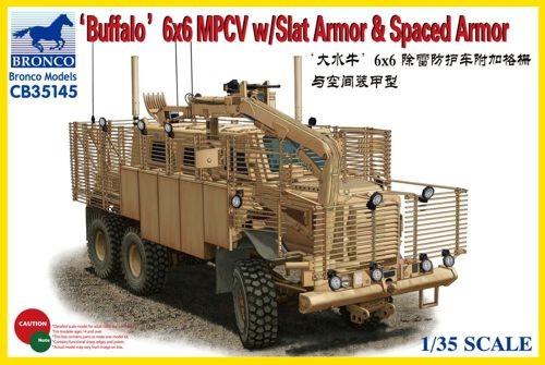 Bronco Military 1/35 Buffalo 6x6 MPCV Multi-Purpose Crew Vehicle w/Slat Armor & Spaced Armor Kit