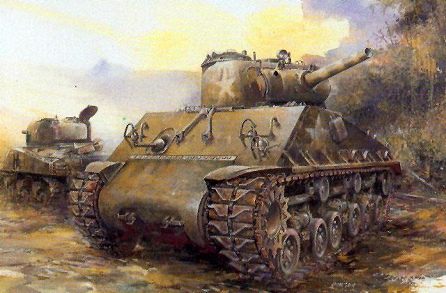 Dragon Military 1/35 Sherman M4A3 w/105 Howitzer Gun & HVSS Kit