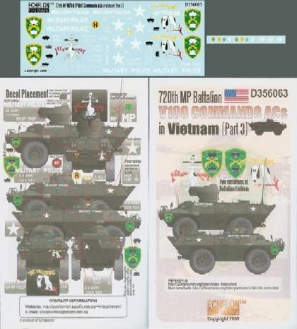 Echelon Decals 1/35 720th MP Battalion V100 Commando ACs Vietnam Pt3