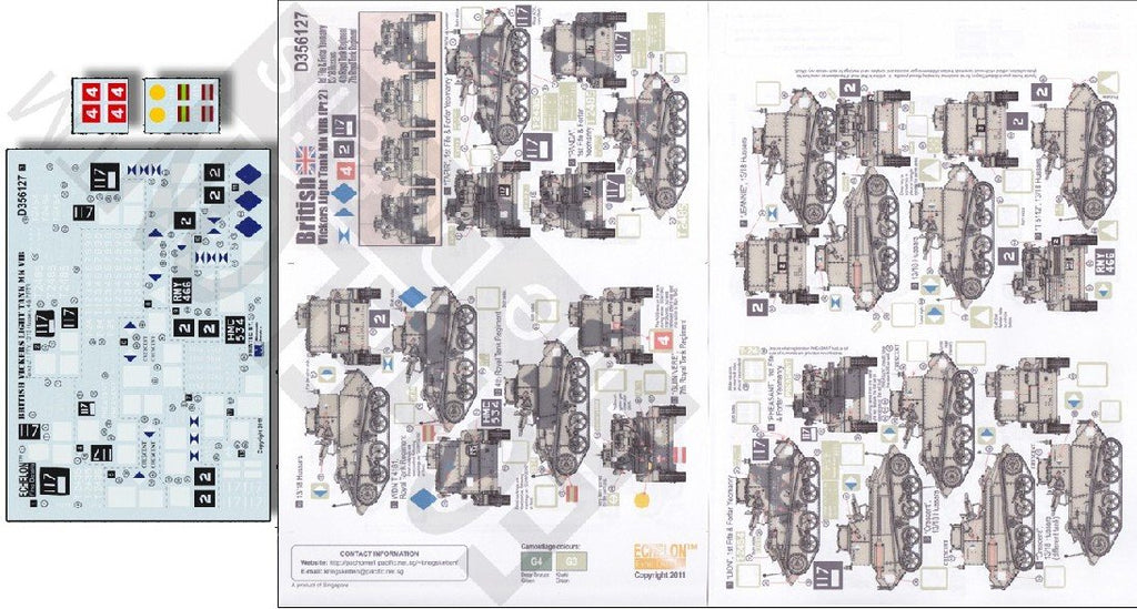 Echelon Decals 1/35 British Vickers Mk VI B Light Tank Pt2