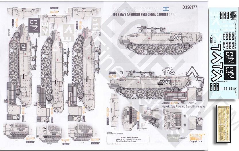 Echelon Decals 1/35 Achzarit Cruel Lady Early IDF Heavy Armored Personnel Carrier Pt.1 w/Photo-Etch for MGK