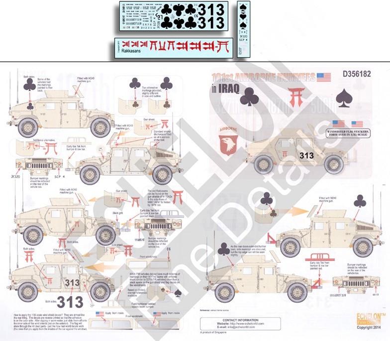 Echelon Decals 1/35 101st Airborne Humvees Iraq