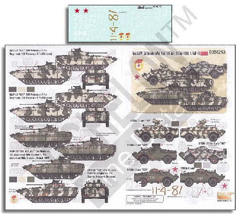 Echelon Decals 1/35 Soviet AFVs Afghanistan War Pt.2 BRDM2, BRDM2RKhb & BMP2D