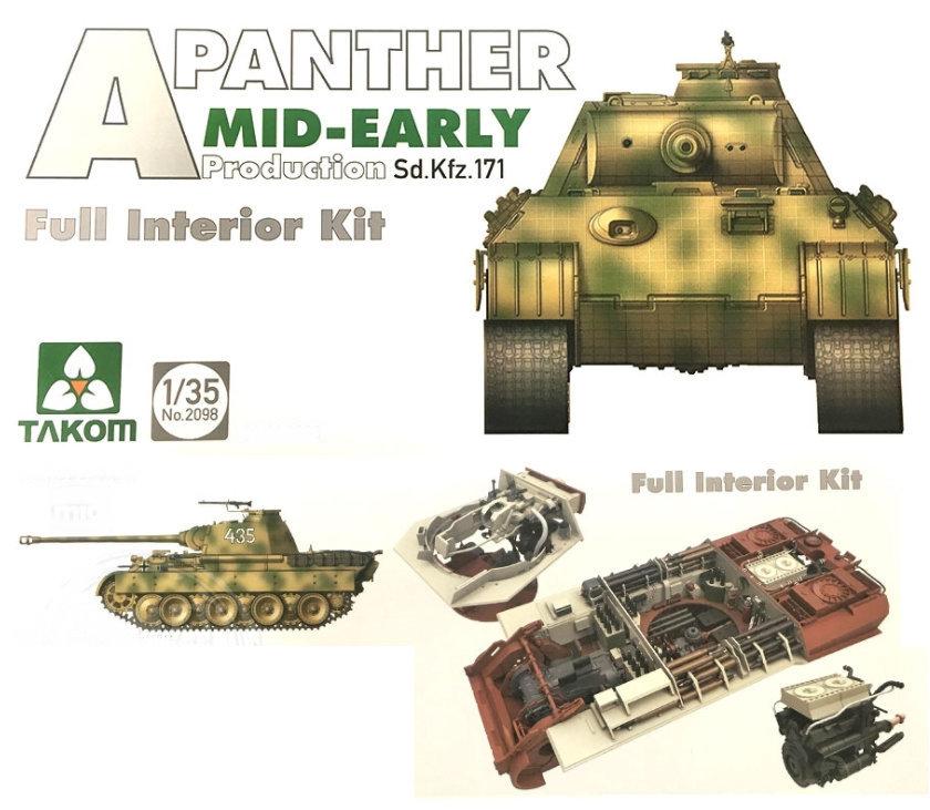 Takom Military 1/35 WWII SdKfz 171 Panther A Mid-Early Prod. Tank w/Full Interior Kit