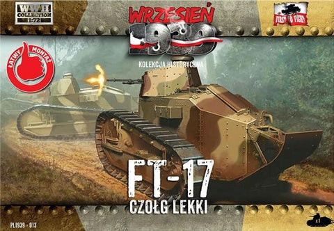 First To Fight 1/72 WWII FT17 Light Tank w/Octagonal Turret & Machine Gun Kit