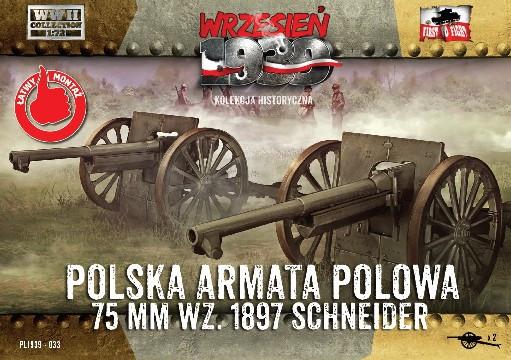 First To Fight 1/72 WWII 75mm Wz1897 Schneider Polish Field Cannon (2) Kit