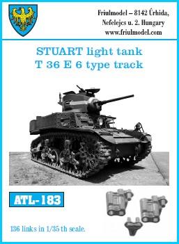 Friulmodel Military 1/35 Stuart Light Tank T36 E6 Type Track Set (136 Links)