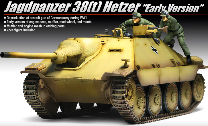 Academy 1/35 Jagdpanzer 38(t) Hetzer Early Version Tank Kit