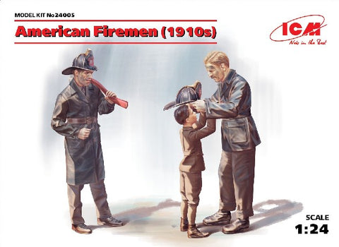 ICM Military 1/24 American Firemen & Boy 1910s (3) Kit
