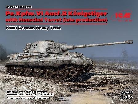 ICM 1/35 WWII German PzKpw VI Ausf B Konigstiger Late Production Heavy Tank w/Henschel Turret (New Tool) Kit