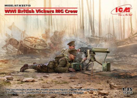 ICM 1/35 WWI British Vickers Machine Gun & 2/Crew (New Tool)  Kit
