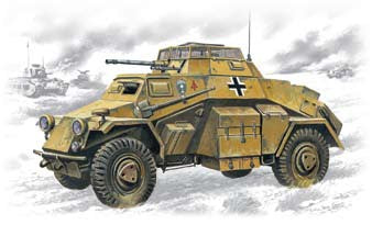 ICM 1/72 WWII SdKfz 222 Light Armored Vehicle Kit